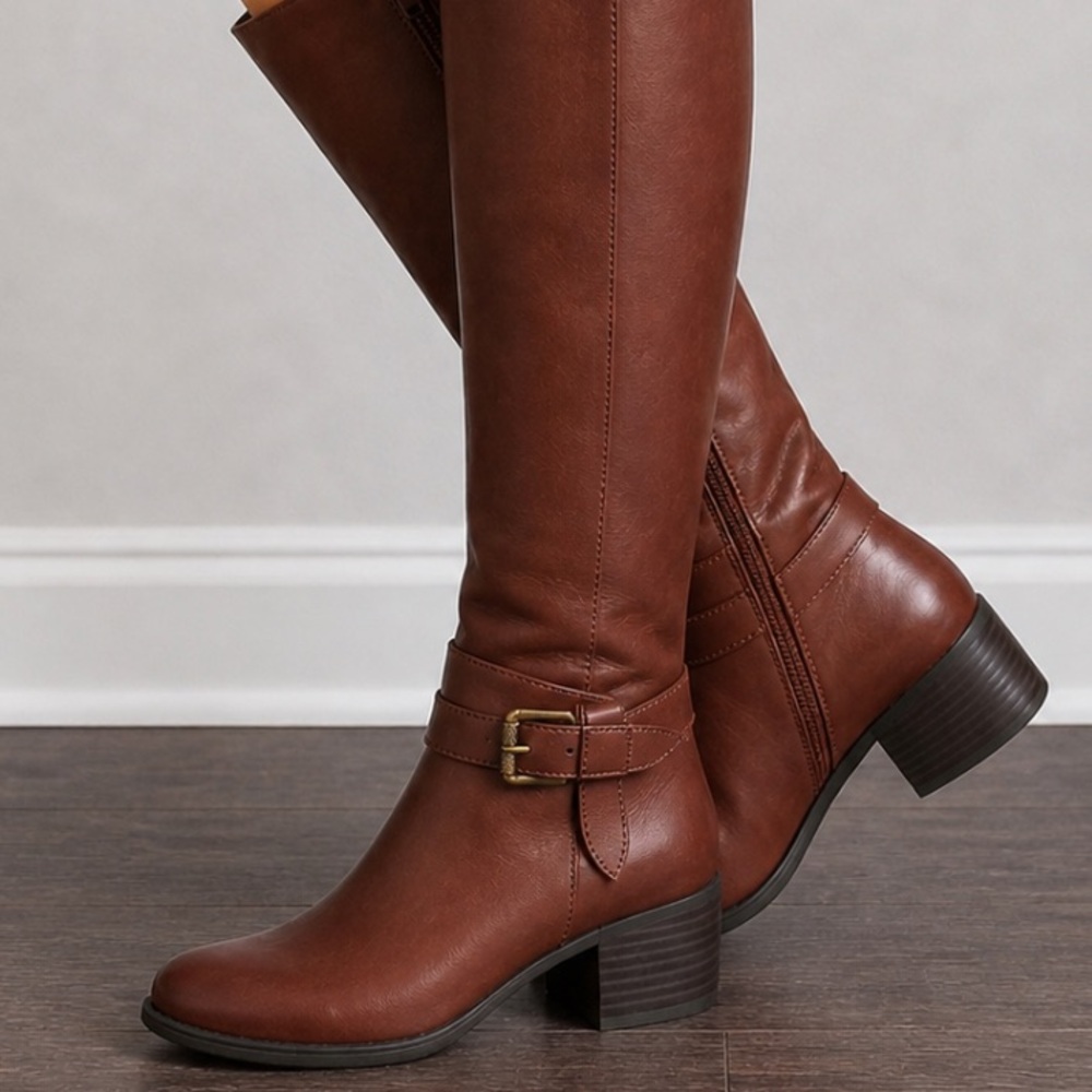 Naturalizer Kelina Knee-High Leather Riding Boots – 8.5